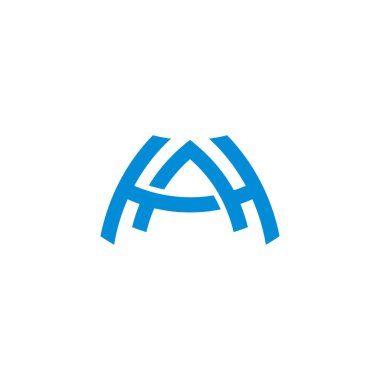 Harf ha ah bağlantılı 3d düz logo vektörü 
