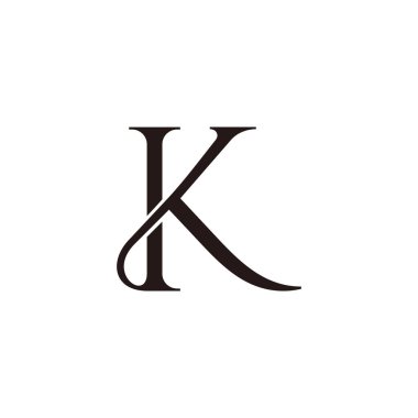 Kt harfi zarif eğriler logo vektörüne bağlanıyor 