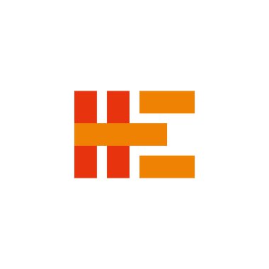 harf he simple stripes swoosh çizgileri renkli logo vektörü 