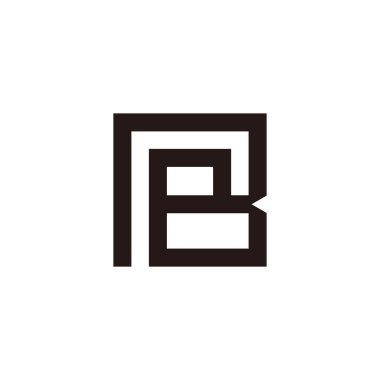 pb harfi basit geometrik bağlantılı çizgiler logo vektörü 