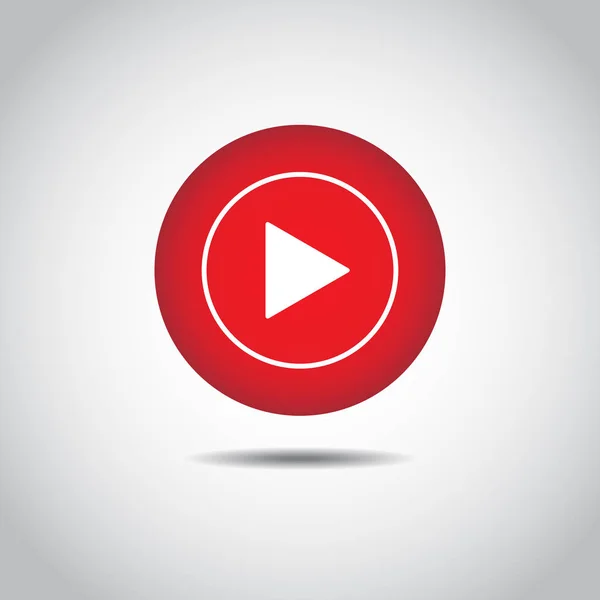 红色按钮视频播放器 社交媒体 平面社交媒体背景标志下载 矢量徽标 Eps10 — 图库矢量图片