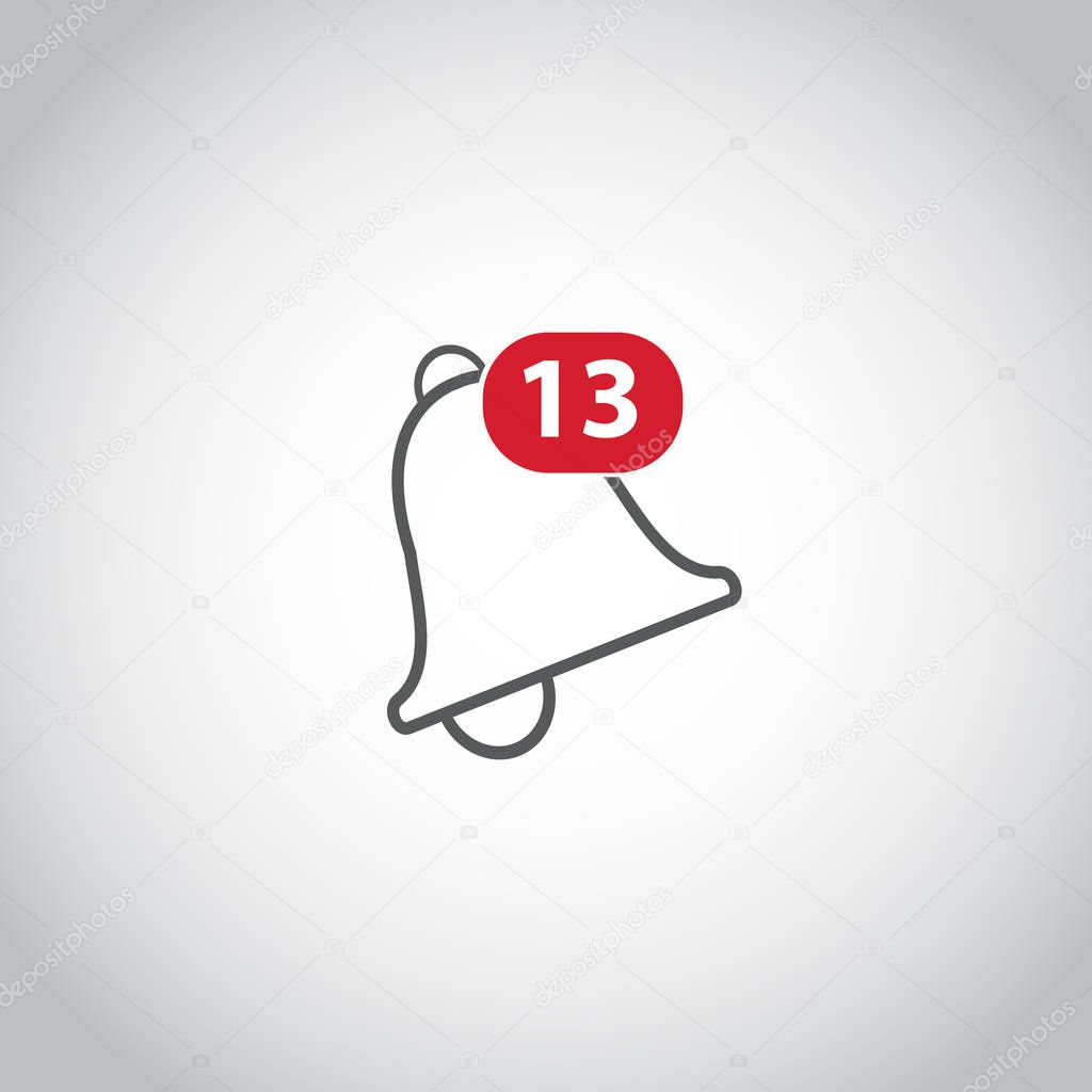 Notification bell icon for incoming message. Vector illustration. ESP10