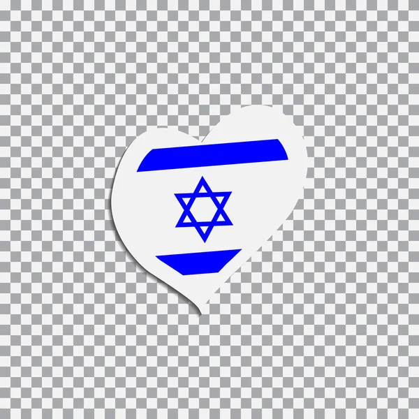 Έγχρωμο Έμβλημα Καρδιά Εθνική Σημαία Σημαία Του Ισραήλ Σχήμα Καρδιάς — Διανυσματικό Αρχείο