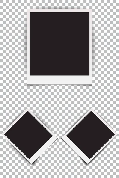 Conjunto Viejo Marco Fotos Realista Vacío Con Fondo Transparente Frontera — Archivo Imágenes Vectoriales