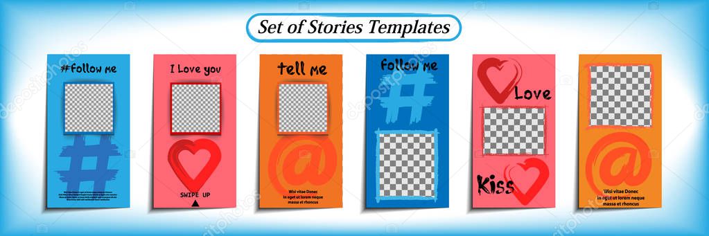 Trendy template for social networks stories. Design backgrounds for social media. Editable vector illustration