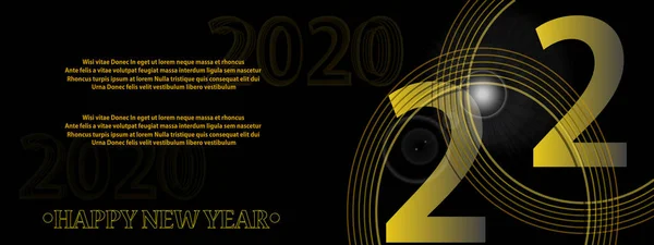 Feliz Año Nuevo 2020 logo diseño de texto. Portada del diario de negocios para 2020. Plantilla de diseño de folleto, tarjeta, banner — Archivo Imágenes Vectoriales