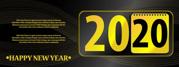 Gott nytt år 2020 logotyp text design. Omslag till affärsdagbok för 2020. Broschyr design mall, kort, banner — Stock vektor
