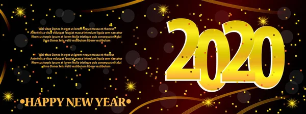 Feliz Año Nuevo 2020 logo diseño de texto. Portada del diario de negocios para 2020. Plantilla de diseño de folleto, tarjeta, banner — Archivo Imágenes Vectoriales