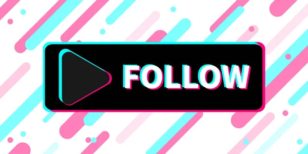 Yeni düğme tasarımı. Takip edilecek düğme. Popüler bir sosyal ağın renklerini girin. Kullanıcı arayüzü, ui. Sosyal medya konsepti. Vektör çizimi. EPS10