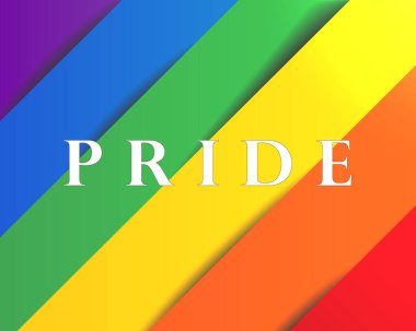 Gökkuşağı bayrağı. LGBT kültür sembolünü kutlayan gurur. Gölgeli LGBT bayrağı. Vektör çizimi. EPS10