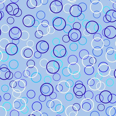 Mavi arka planda daireler çizen kusursuz bir desen. Tek renkli arkaplan.