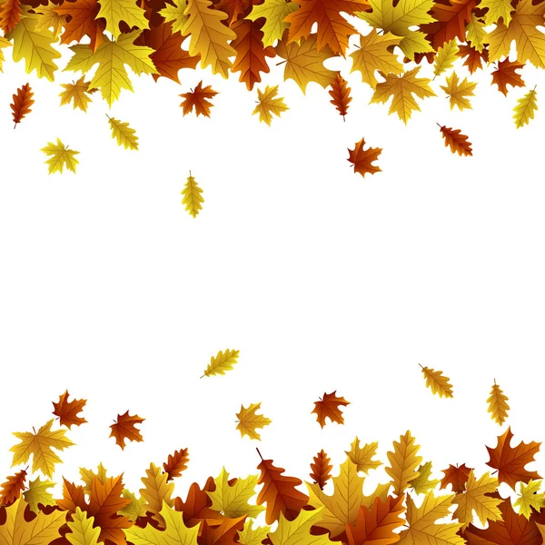 Осенний Фон Кленовыми Дубовыми Листьями — стоковый вектор