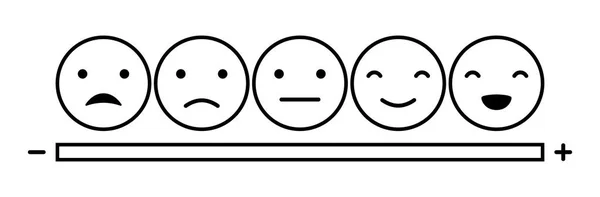 在白色背景的表情符号情绪标度 — 图库矢量图片