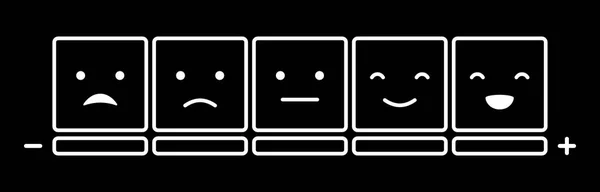 表情符号情绪缩放白线在黑色背景 — 图库矢量图片