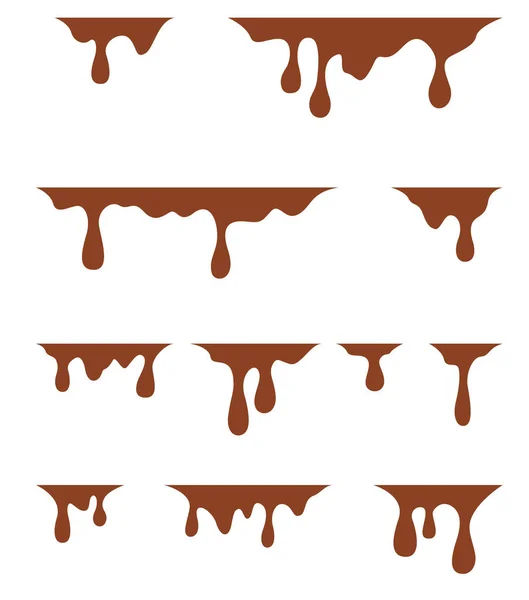 Brown Dripping Paint White Background — Stock Vector