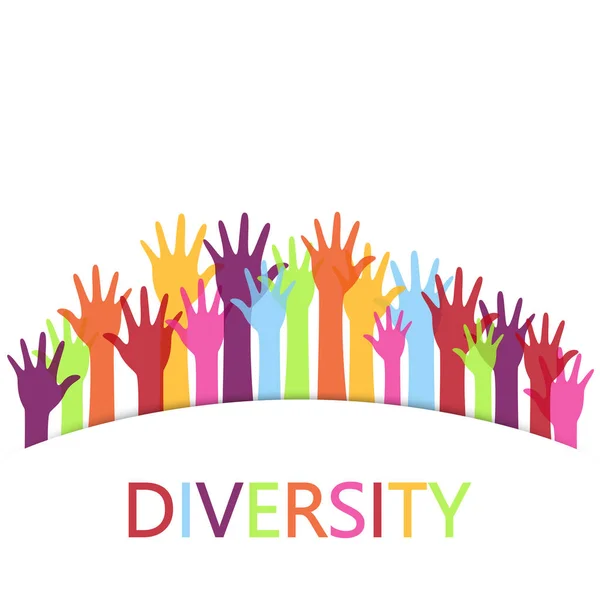 Konzeption Von Diversity Konzepten Hand Hand Mit Text — Stockvektor