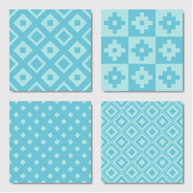 Kesintisiz geometrik desen mavi