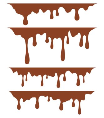 Brown dripping paint, on white background clipart