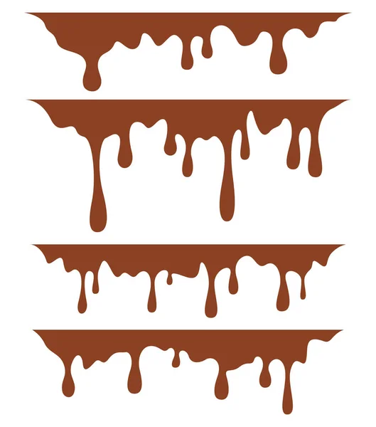 Brown Dripping Paint White Background — Stock Vector