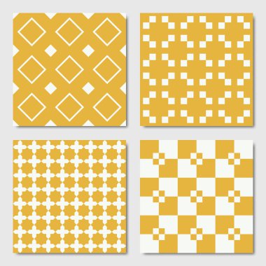 Kesintisiz geometrik sarı desen