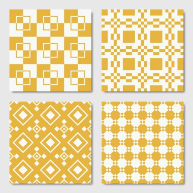 Kesintisiz geometrik sarı desen