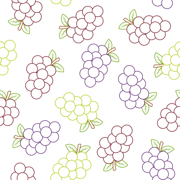 Seamless Pattern Mix Grapes — Stock Vector