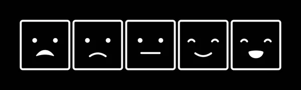 Emoticones Escala Humor Fondo Negro — Vector de stock