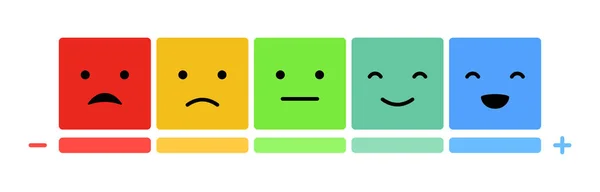 Emoticones Escala Humor Colorido — Archivo Imágenes Vectoriales