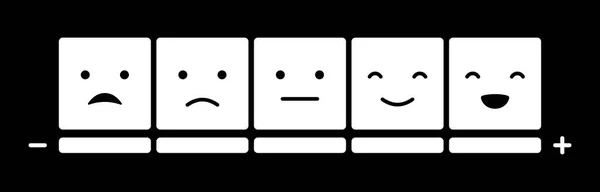 Emoticons Stemming Schaal Zwarte Achtergrond — Stockvector