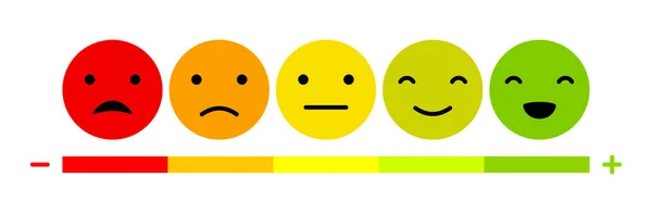 Emoticons Escala Humor Colorido — Vetor de Stock