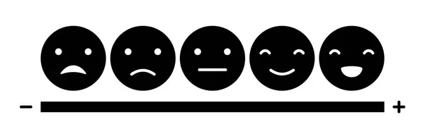 Emoticones Escala Humor Negro — Vector de stock