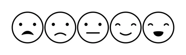 Emoticones Escala Humor Blanco Negro — Vector de stock