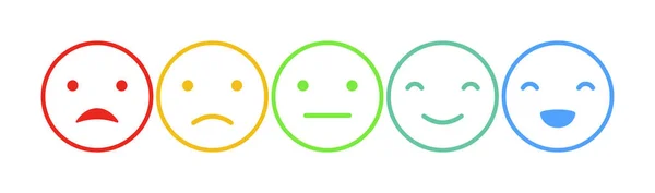 Emoticons Coloridos Escala Humor — Vetor de Stock