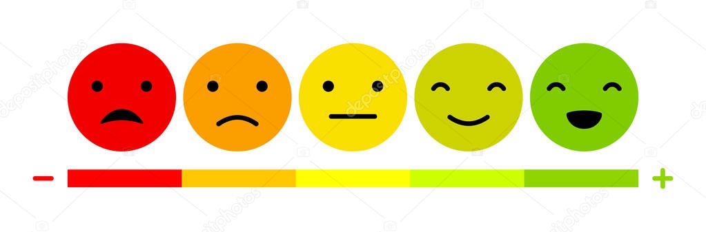 Emoticons mood scale colorfull