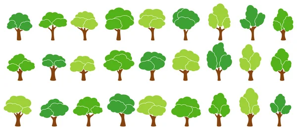 Γελοιογραφία Πράσινα Δέντρα Στον Κήπο — Διανυσματικό Αρχείο