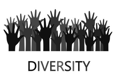 Çeşitlilik konsept tasarımı, elleri bağlı