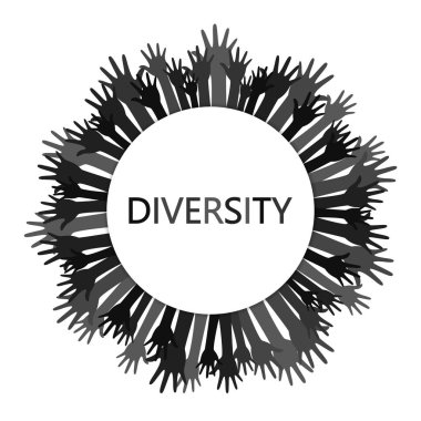 Çeşitlilik konsept tasarımı, elleri bağlı