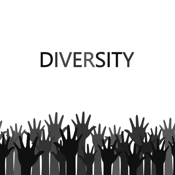 Diversiteit Conceptontwerp Handen Aangesloten — Stockvector