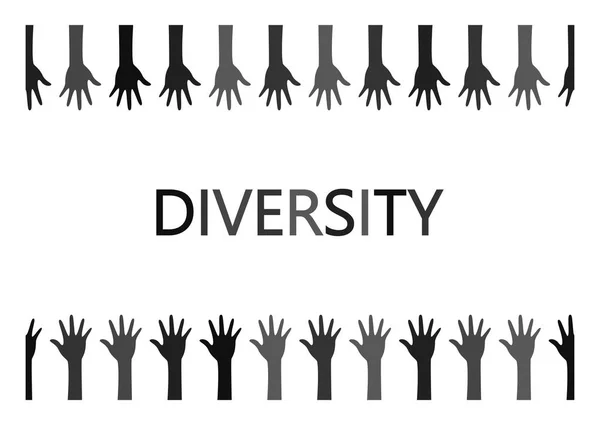 Diversity Konzept Entwerfen Hände Vernetzen — Stockvektor