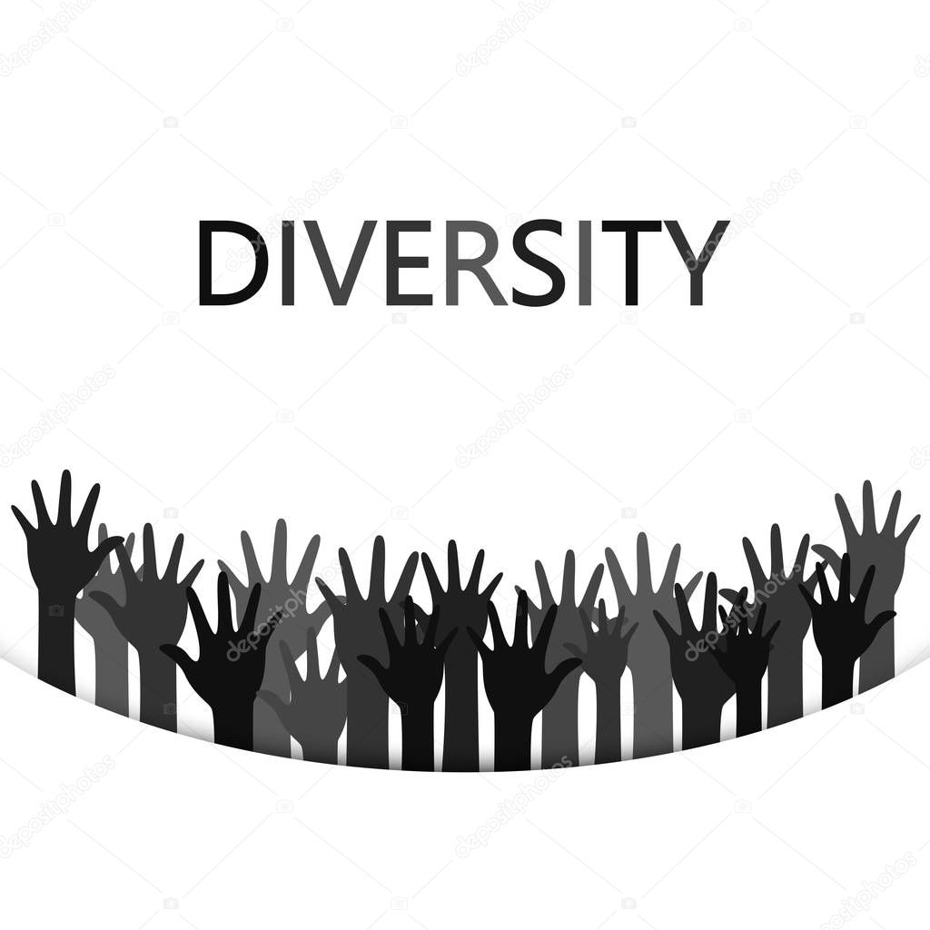 Diversity concept design, hands connected