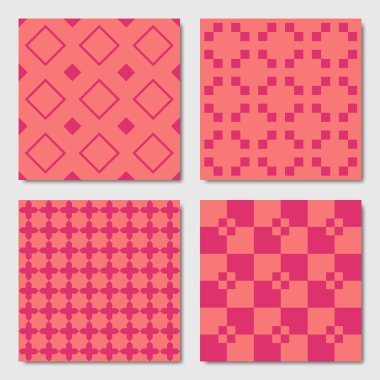 Kesintisiz geometrik desenler pembe modu
