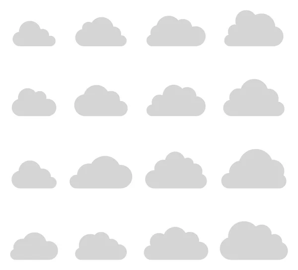 白い背景の雲の図形コレクション — ストックベクタ