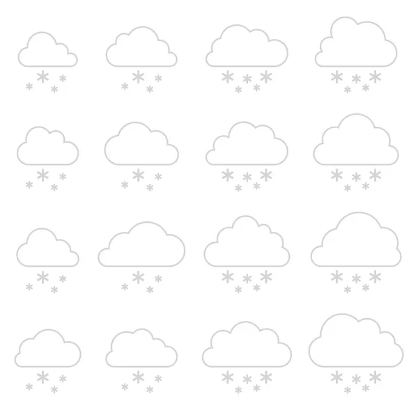 雲と白い背景の雪 — ストックベクタ
