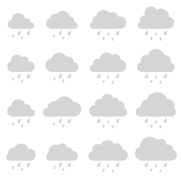 Nuvola Pioggia Tempesta Sfondo Bianco — Vettoriale Stock