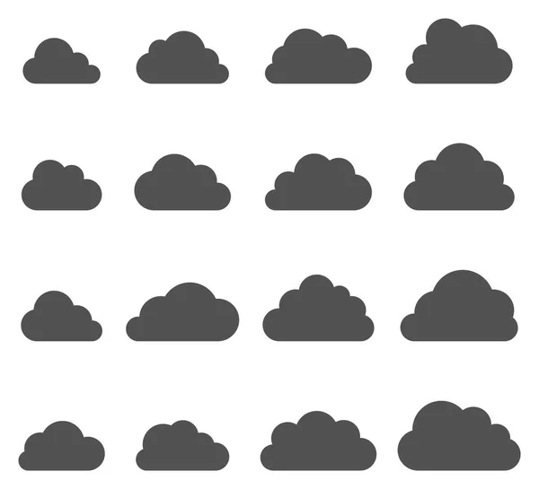 白い背景の雲の図形コレクション — ストックベクタ