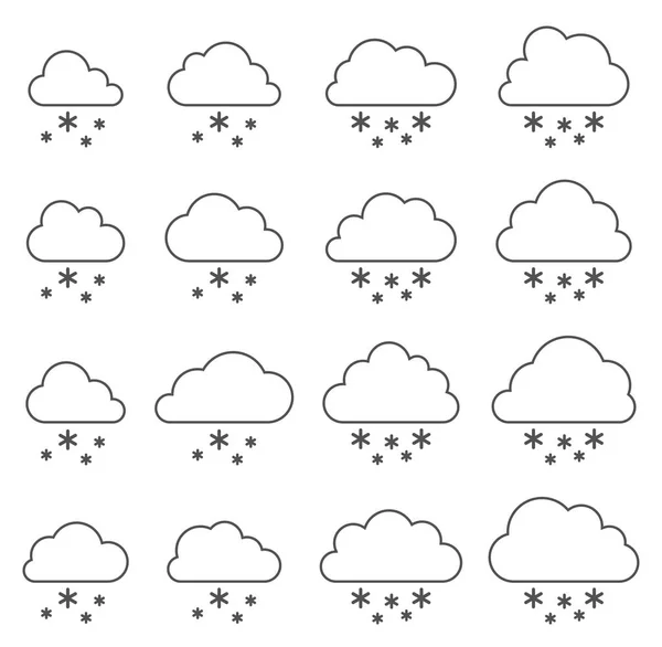 雲と白い背景の雪 — ストックベクタ