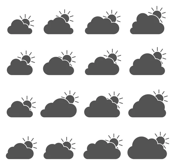 Mostly Cloudy Icon White Background — Stock Vector