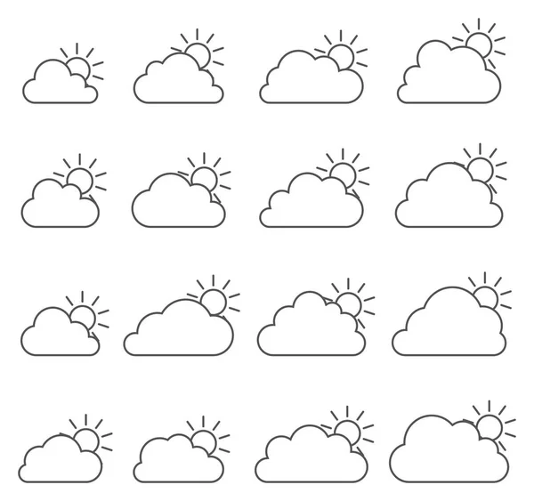 Mostly Cloudy Icon White Background — Stock Vector