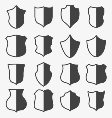 Kalkanlar açık gri renkli üzerinde kümesi