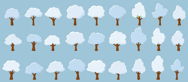 Cartoon Garten Weiße Bäume — Stockvektor